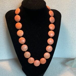 Elegant Orange Howlite Beaded Necklace